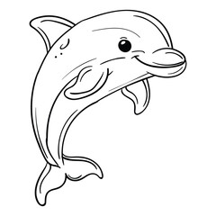 Hand drawing style of dolphin vector. It is suitable for sea creatures icon, sign or symbol.