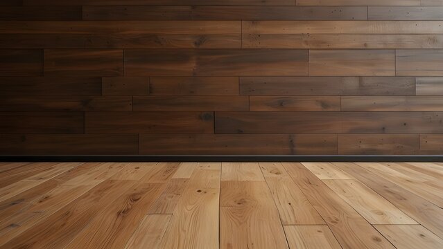 Wood terrace and light wooden interior for design and background. Generative AI 