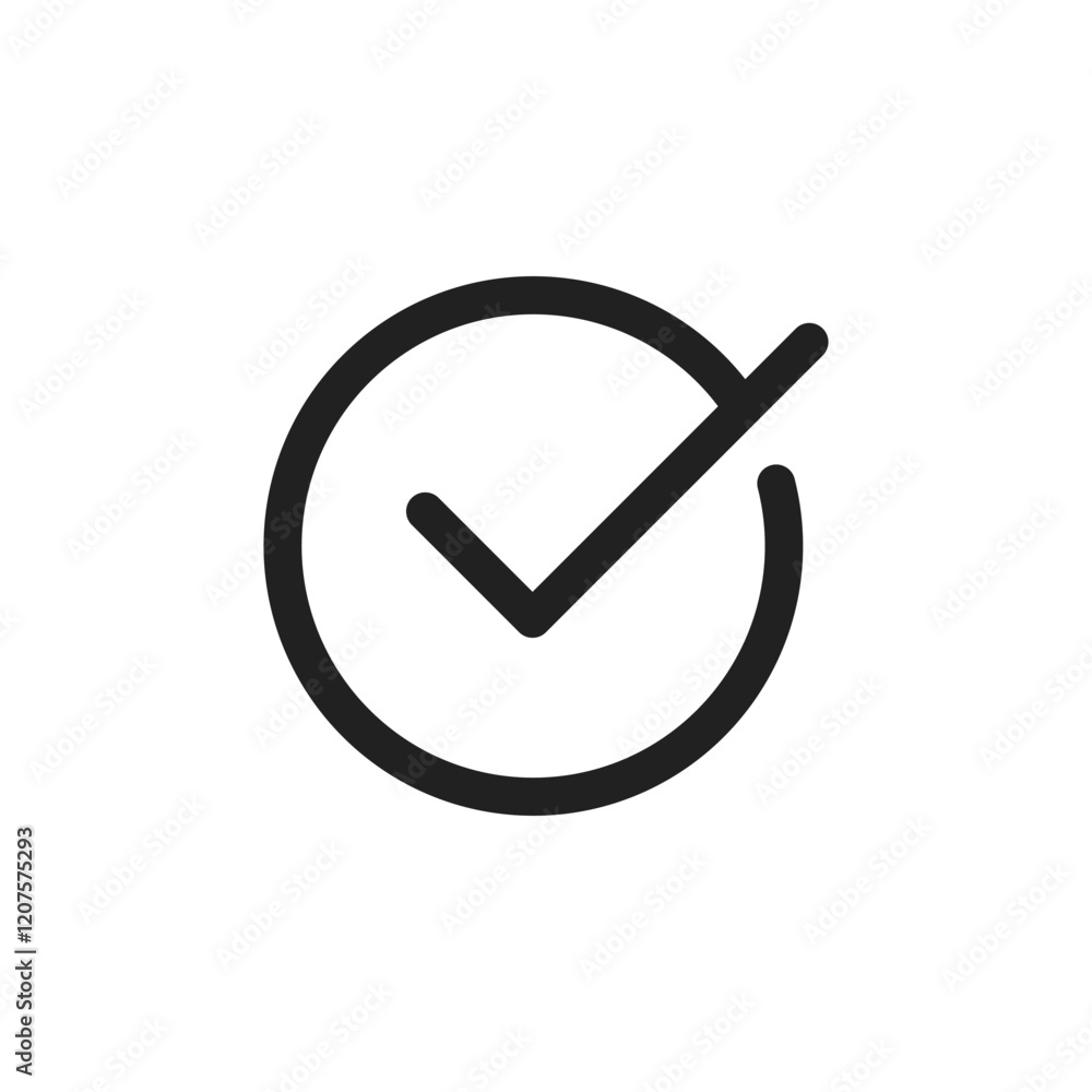 Aufkleber a sleek and modern checkmark icon symbolizing approval, completion, or confirmation. this makes it p