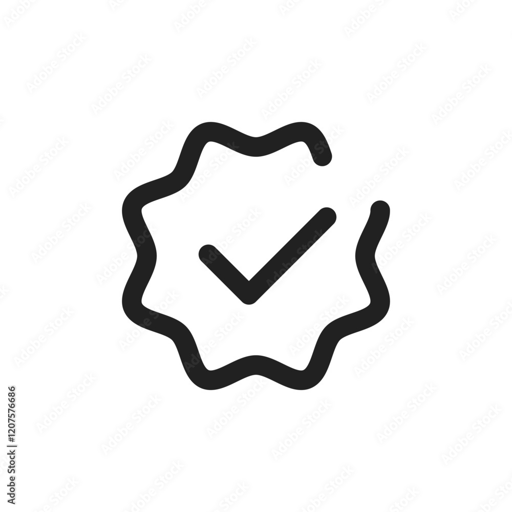 Poster a contemporary checkmark icon representing a sense of approval and verification, ideally suited for 