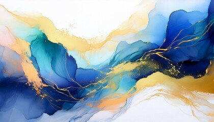 blue watercolor ink art background spread brush stroke on white graphic resource