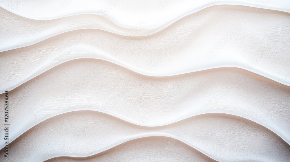 Poster soft white fabric with gentle waves creating smooth texture, ideal for backgrounds or design project