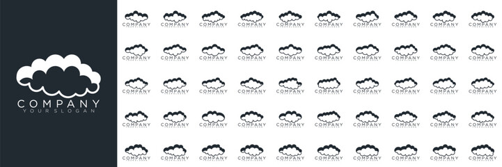 collection cloud logo icon vector. cloud logo line and abstract style. Vector illustration