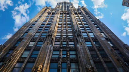 Fototapeta premium Majestic Art Deco Skyscraper Reaching for the Sky