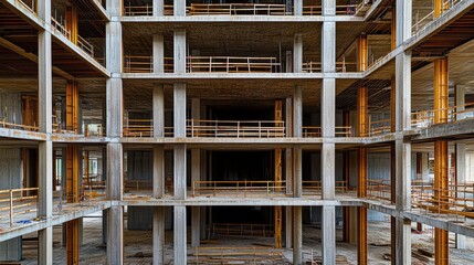 Obraz premium A grand, layered building adorned with numerous windows and charming balconies, inviting a sense of elegance and urban beauty.