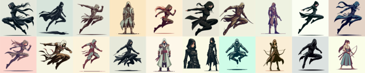 collection of assassin characters