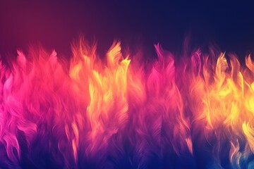 Fototapeta premium This vibrant background showcases abstract neon flames in shades of red, orange, and yellow. The glowing colors contrast with a dark gradient, providing an artistic canvas for text or graphics