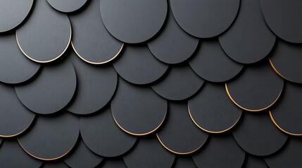 Stunning Abstract Design of Circular Shapes with Golden Edges