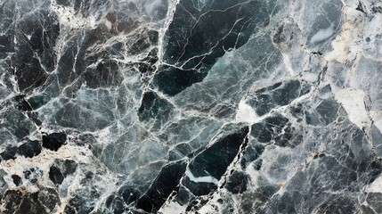 Naklejka premium Detailed Close-Up of Dark Green Marble with Veins and Patterns