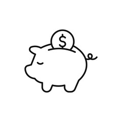 A sleek and minimalist piggy bank icon that symbolizes saving, budgeting, investment, and overall financial growth. This design is ideal for any financerelated projects and themes
