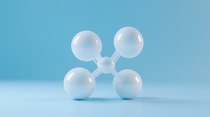 Captivating 3D Visual of a Methane Molecule Demonstrating Covalent Bonding with Electrons and Gradient Blue Background