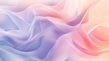 Fototapeta premium Chaotic abstract lines in soft pastel colors, resembling tangled threads, smooth gradients and flowing curves, artistic and harmonious, modern and minimalist aesthetic 