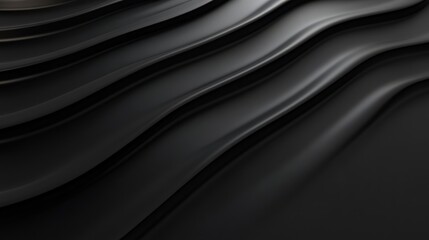 Fototapeta premium Abstract black waves background featuring smooth, flowing lines and subtle gradients, ideal for modern design, technology themes, and elegant presentations or artwork.