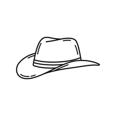 Hand-Drawn Outline of Cowboy Hat