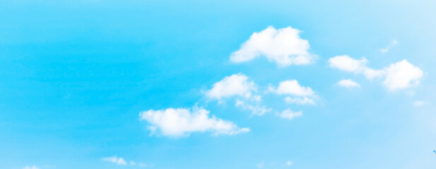 Blue sky with white fluffy cloud. Cloudscape background. Beautiful nature. Cumulus clouds. Freedom of life concept.