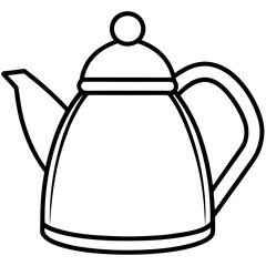 Obraz premium Vector Kettle Outline Design