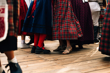 girls in national costumes dancing