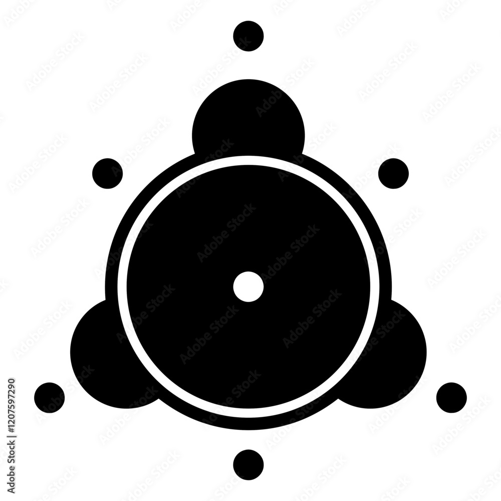 Poster abstract circular design: a striking black and white abstract design featuring concentric circles an