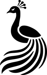 Peacock Vector Silhouette Illustration, Peacock