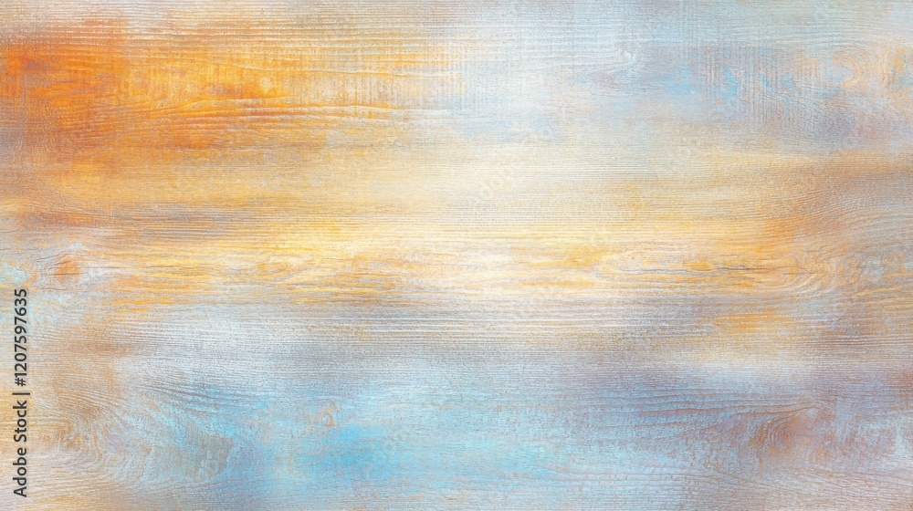 Aufkleber subtle wood grain background texture with light hues of orange and blue, creating serene and calming