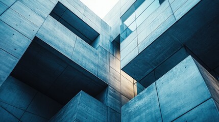 Abstract Concrete Architecture: A Modern Building's Geometric Design