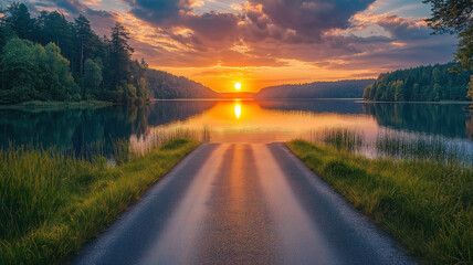Spectacular space view of earth at dawn with glowing blue light spreading over the horizon
