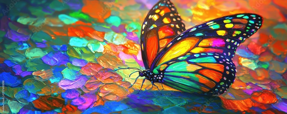 Poster the shadow cast by the butterfly adds depth and intrigue to the scene.