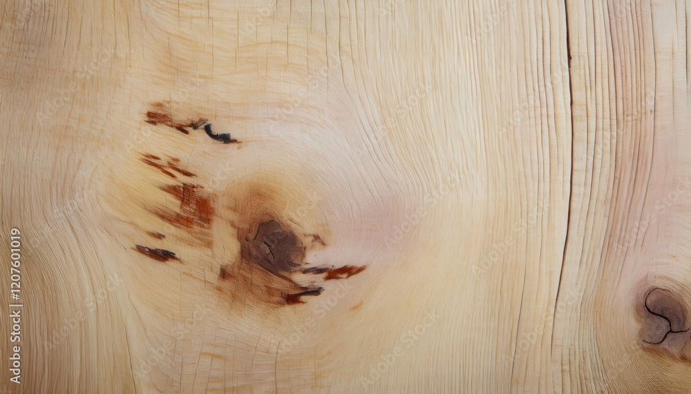 Poster natural wood texture with light beige tones, distinctive grain patterns, and knotted details ideal f