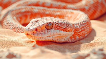 Fototapeta premium Desert Pastel Viper: A Stunning Close-Up of a Rarely Seen Reptile