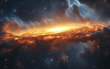 Cosmic Nebula, glowing galaxy, space, stars, background, science fiction