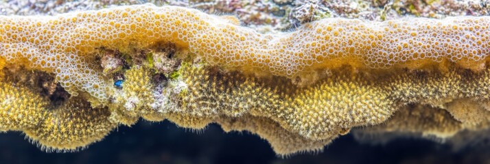 Detailed close-up of vibrant coral reef texture capturing marine biodiversity