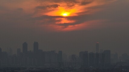 Fototapeta premium defaultSunset Pm2.5 in Bangkok Thailand