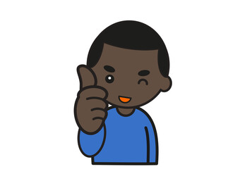  オーケーポーズの若い黒人男性