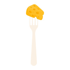 Cheese on a Fork Graphic Illustration