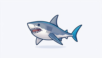 Obraz premium fierce shark illustration showcasing its powerful presence in aquatic world. This dynamic design captures essence of this majestic marine predator