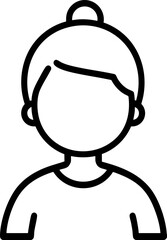 Simple human girl icon illustration vector.