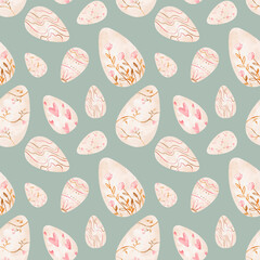 Festive Easter Egg Illustration with Colourful and Textured Spring Pattern Elements