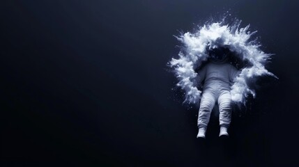 Zero-gravity astronaut surrounded by cosmic energy trails, swirling galaxies, and distant stars, embodying the adventurous spirit of space exploration in a vast universe