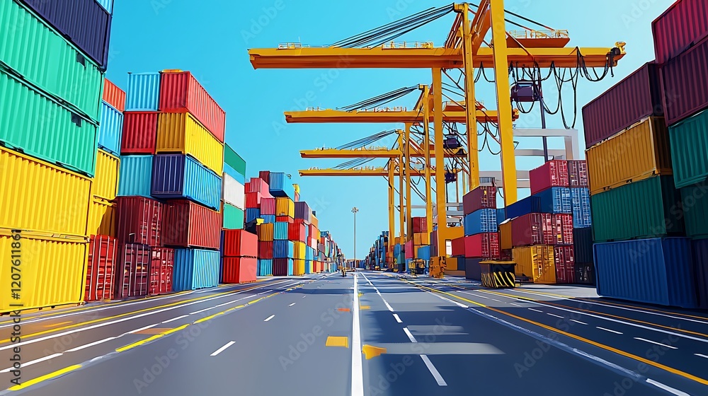 Poster ai-controlled traffic management system optimizing ship movements in a port