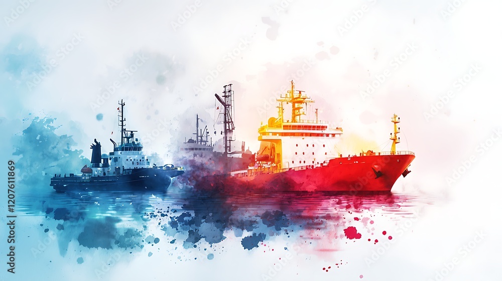 Poster ai-controlled traffic management system optimizing ship movements in a port
