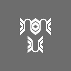the logo consists of monogram the letter TY. Abstract, outline and elegant.