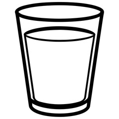 Water Glass Linear Illustration
