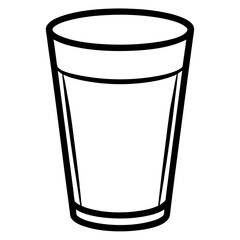 Water Glass Linear Illustration