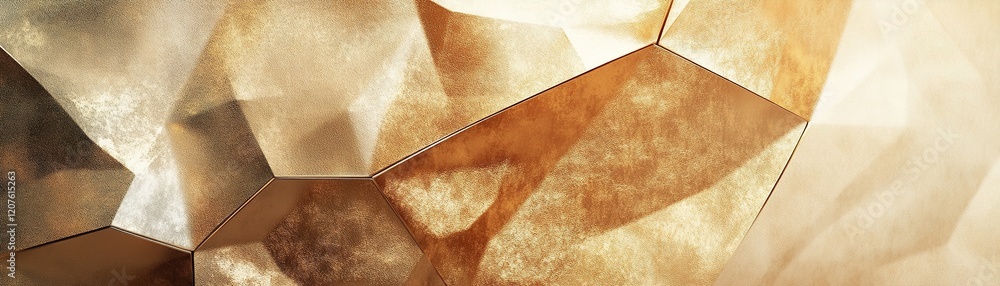 Poster this background showcases a blend of gold and copper hues, enhanced by geometric patterns and subtle