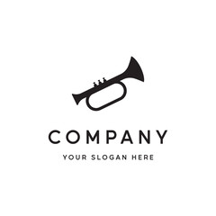 Retro vintage trumpet logo template design. © Mujiyono