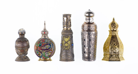 vintage arabic perfume isolated on white background