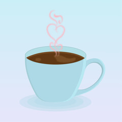 A cup of hot coffee with love