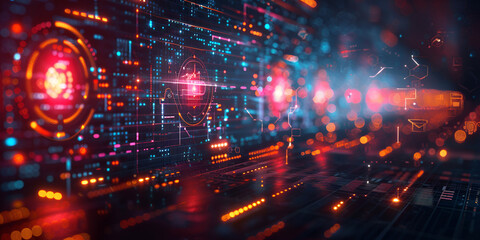 Obraz premium Futuristic Data Streams and Connectivity