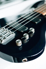 Vintage electric guitar on a white background