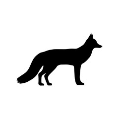 Cute fox silhouette icon vector illustration design on white background.